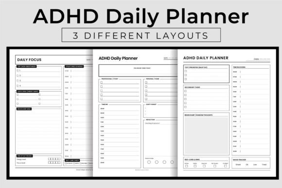 ADHD Daily Planner Focus Routine Log