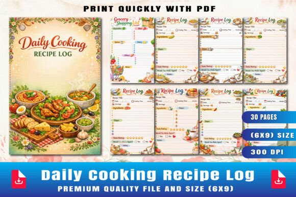 Daily Cooking Recipe Log: Organize Your Kitchen Journey