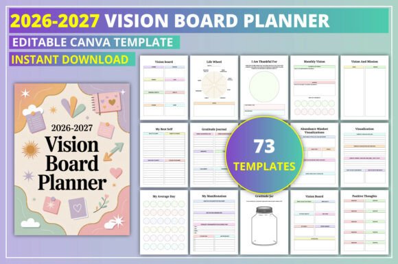 Editable 2026-2027 Vision Board Planner: A Strategic Tool for Goal Alignment and Personal Growth