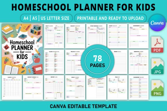 Editable Homeschool Planner for Kids