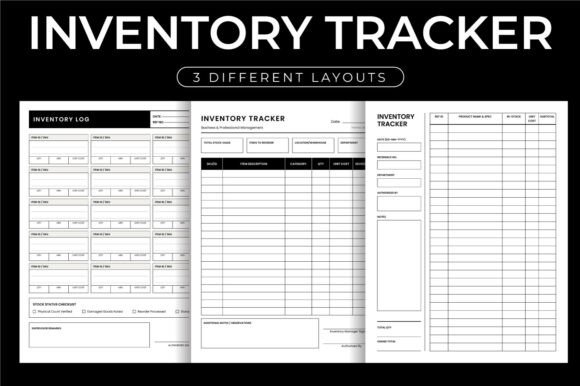Inventory Log KDP Interior: 3 Ready-to-Upload Layouts