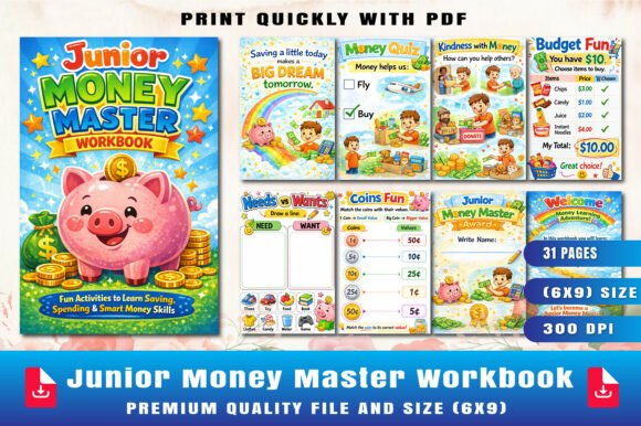 Junior Money Master Workbook: Teaching Kids Financial Basics