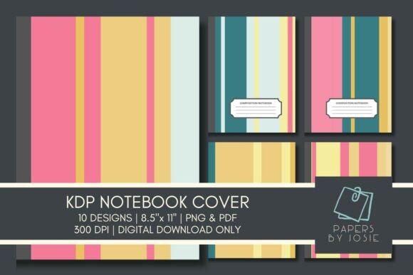 Multicolor Stripes KDP Notebook Cover