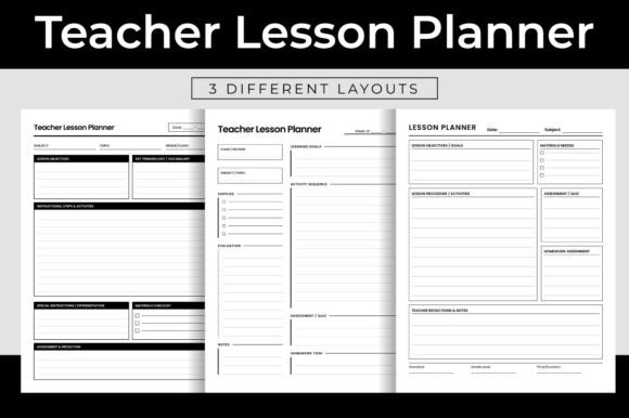 Teacher Planner KDP Interior With 3 Versatile Layouts