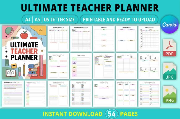 Ultimate Teacher Planner Canva Template for Organized Educators