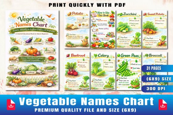 Vegetable Names Chart